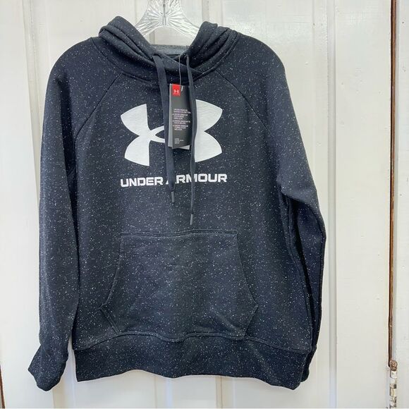 NWT Under Armour loose fit rival fleece logo sweatshirt hooded women's small - Picture 1 of 4
